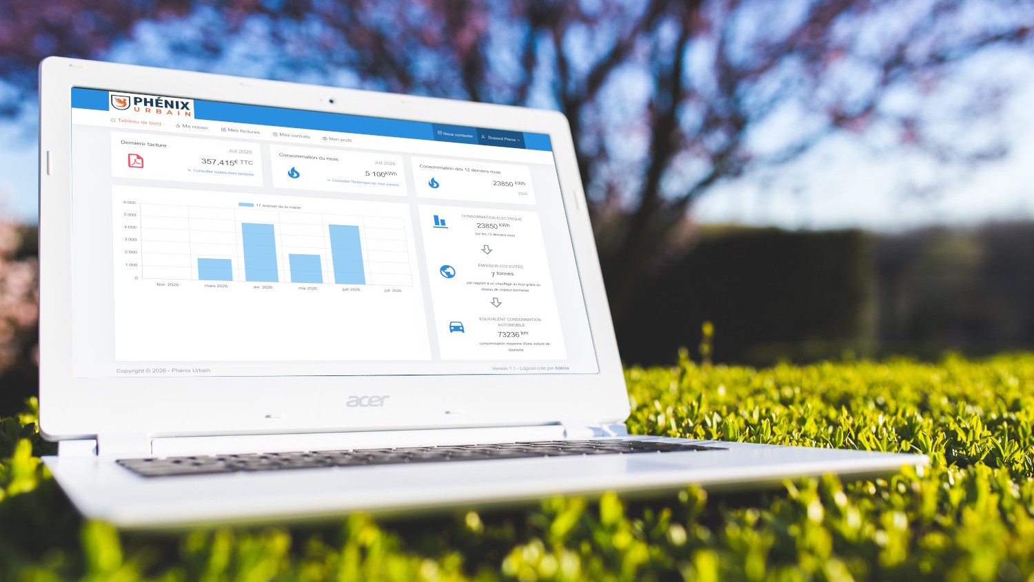 Tableau de bord espace client